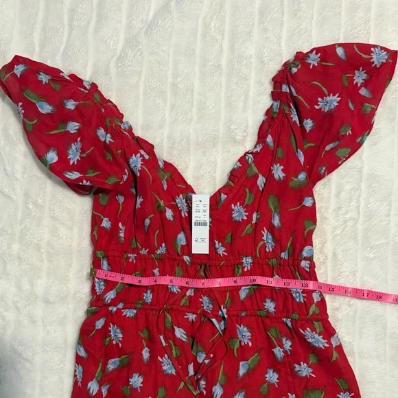 NWT J.Crew Palermo midi dress in ramie red multi Small - Picture 3 of 5